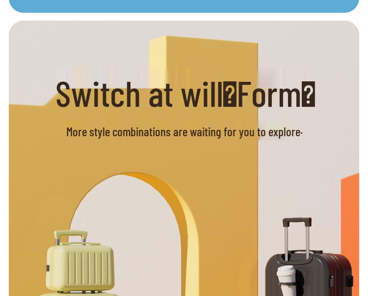 Multifunctional Trolley Suitcase: 20-inch Carry-On & 26-inch Large Capacity with Universal Wheels, Ideal for Students and Travelers