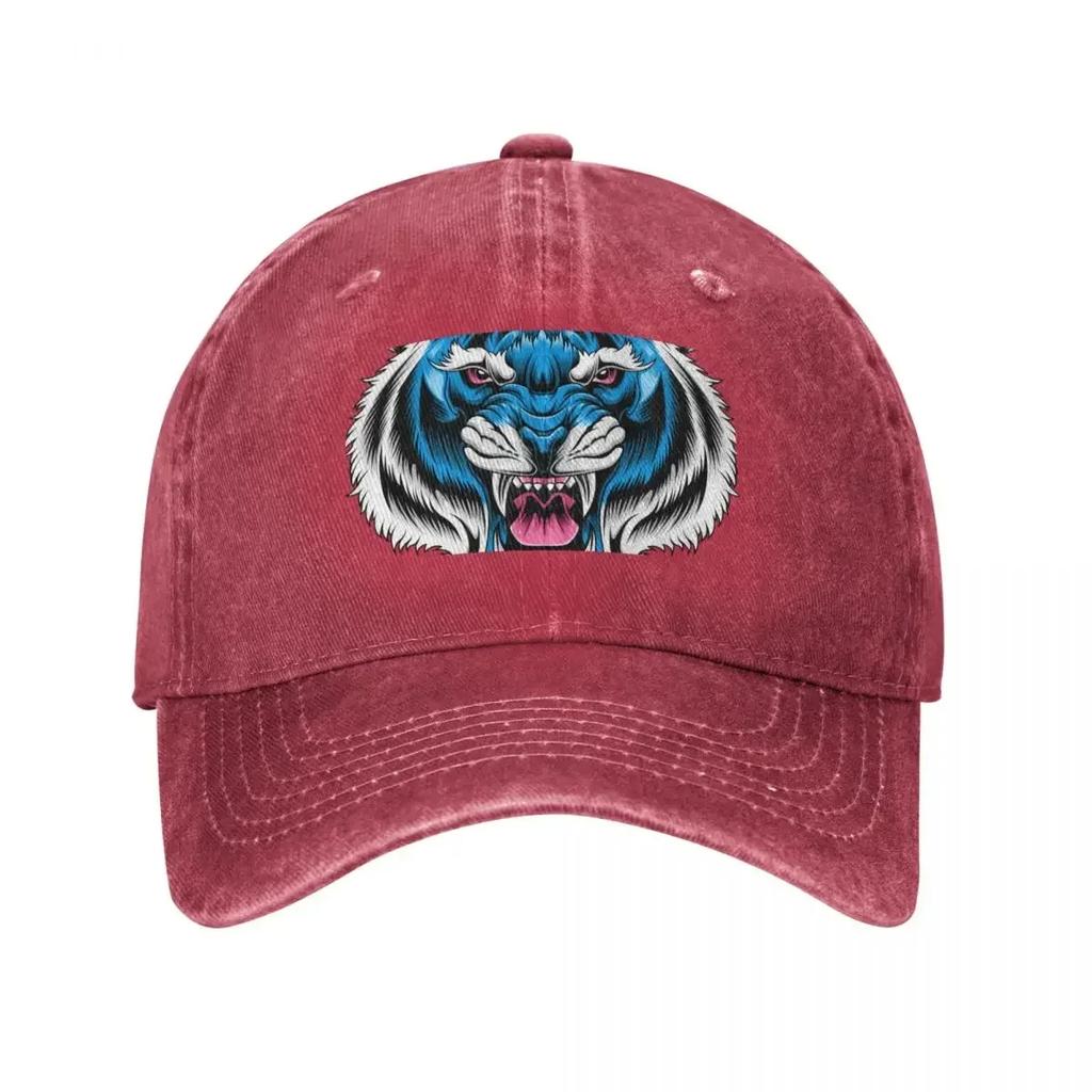 Blue Tiger Head Baseball Cap sun caps Uv Protection Solar Hat black Christmas Hat For Women Men's