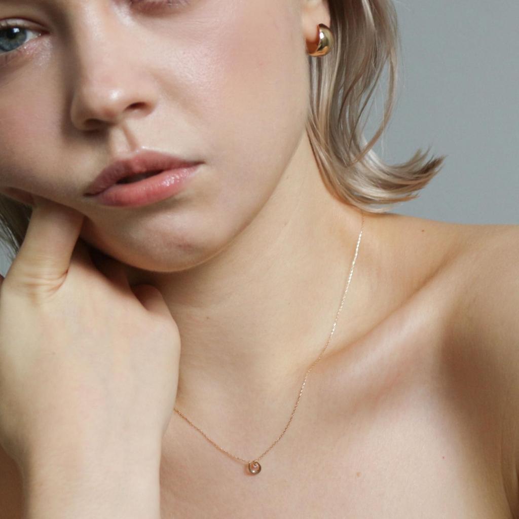 Diamond K10YG Horseshoe Necklace for Women [cui-cui]