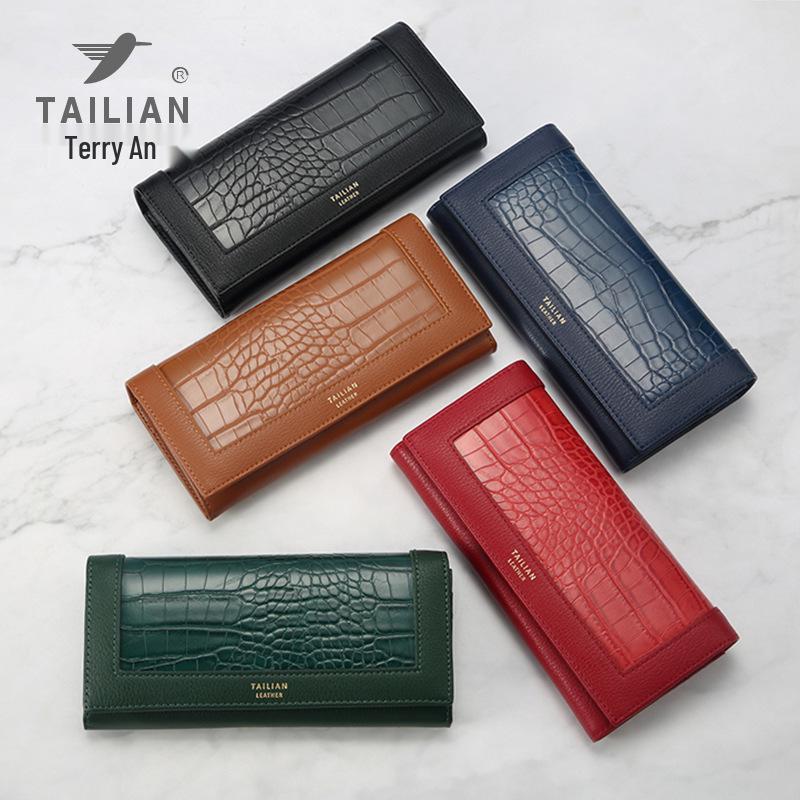 Tailian Women's European and American Style Crocodile Pattern Clutch Wallet