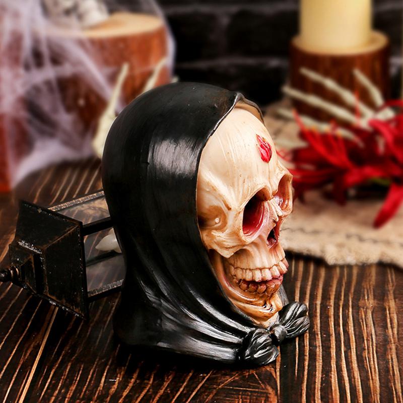 Halloween Skeleton Ornaments Skull Resin Statue Pendant Auto Interior Decorative Skull Ornament Living Room Bedroom Decoration