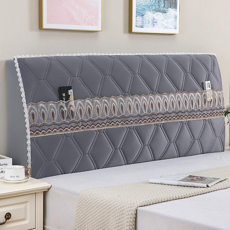European Style Home Bedside Protector Cover Universal Thicken Bed Head Backrest Dust-proof Cover with Lace Bedroom Decor