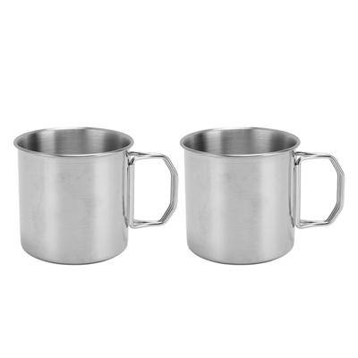 Tazza da Acqua da Esterno Manico Pieghevole Portatile Acciaio Inossidabile 304 per Viaggio Campeggio Escursionismo 350ML