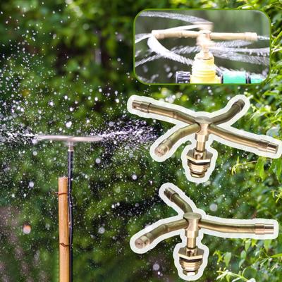 4 Arm Automatic Rotary Whirling Sprinkler Garden Lawn Irrigation Watering Nozzle Spray Rotating Brass Sprayer