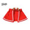 Small Dog Festive Wear Pet Christmas Cape with Bow, Red Cloak for Medium Dogs & Cats, Holiday Outfit White Wavy Trim, Costume Apparel Pets