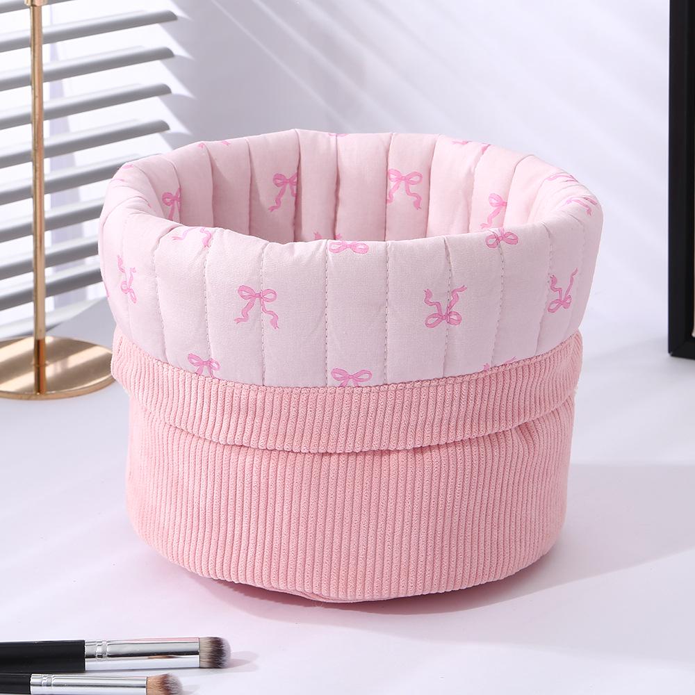 

Роскошная круглая косметичка большой вместимости - Дизайн с поперечными фитилями для удобного хранения косметики