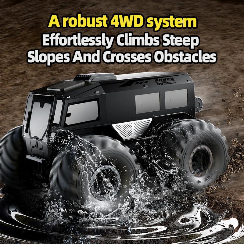 Q210 Amphibious Rc Car Dual Control 4WD Off-road Remote Control Waterproof Vehicle 2.4G Electric Climbing Crawler Toys for Kids