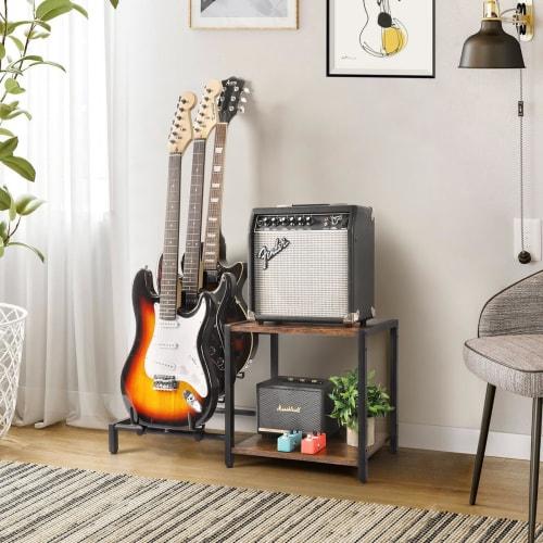 Durable, multi-purpose guitar stand with large storage capacity, suitable for acoustic guitar, ukulele, electric guitar, bass guitar, wind instruments