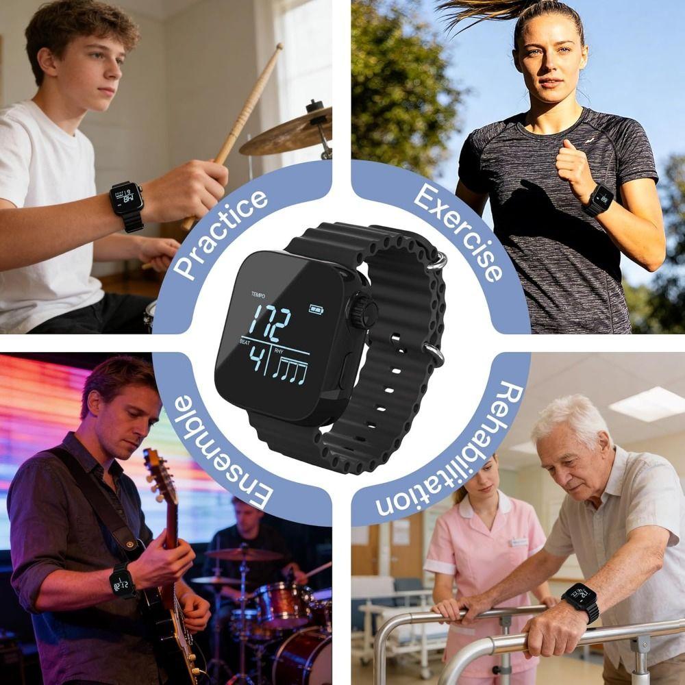 Adjustable Strap Vibrating Metronome Watch App-Adjustable Pulse Metronomes Running Fitness