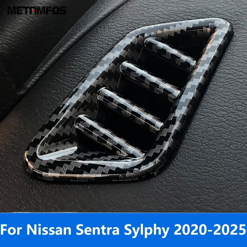 

For Nissan Sentra Sylphy -2024 2025 Carbon Fiber Front Air Condition Vent Outlet Cover Trim Interior Accessories Car Styling