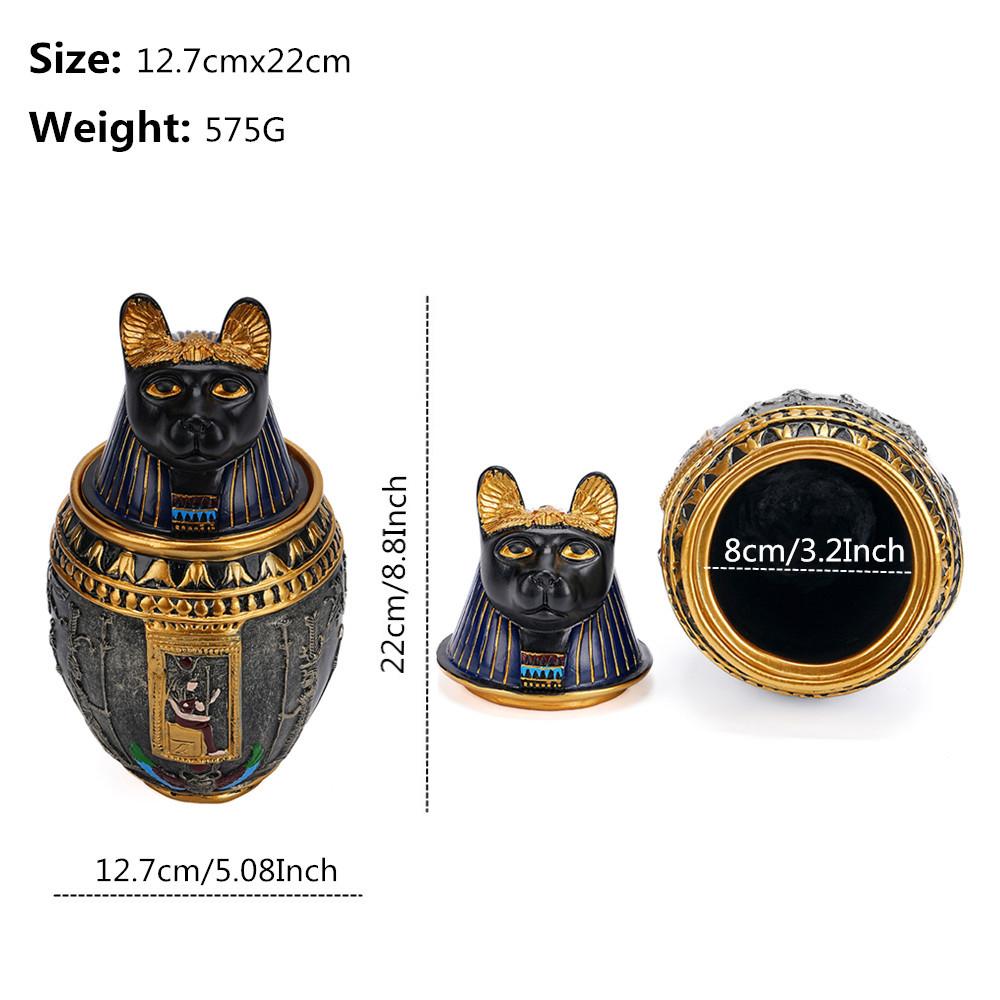 Ancient Egypt Anubis Bastet Divine Jar Pet Dog Cat Urn Resin Ornament Gift Travel Pharaoh Souvenir Ornament Handicraft