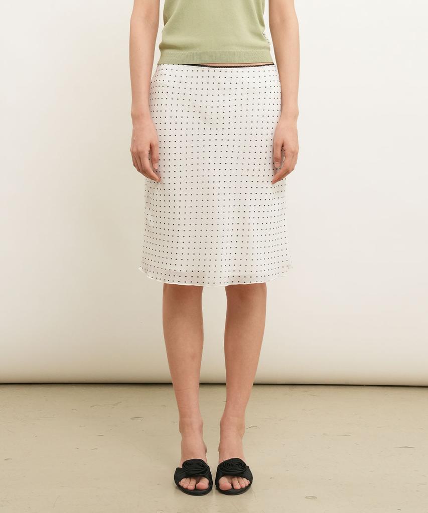 GENERALIDEA Dot Sheer Midi Skirt [White] / Gf2Lsk517