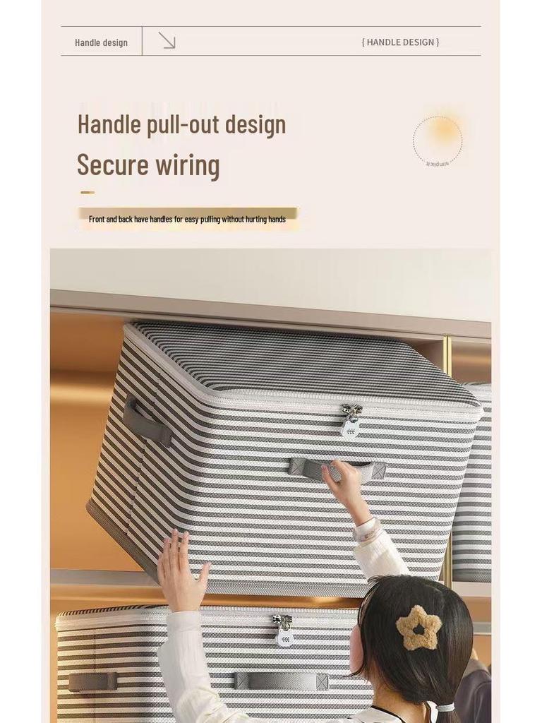 Large Capacity Foldable Fabric Storage Box for Clothes and Quilts