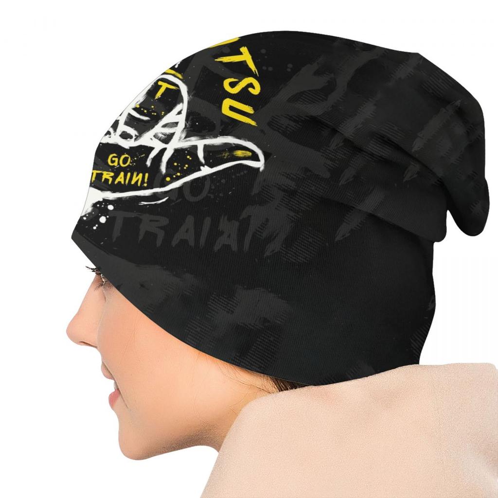 Gesture Go Train Brazilian Jiu Jitsu BJJ Skullies Beanies Caps Unisex Street Winter Warme Strickmütze Erwachsene BJJ Faustmütze