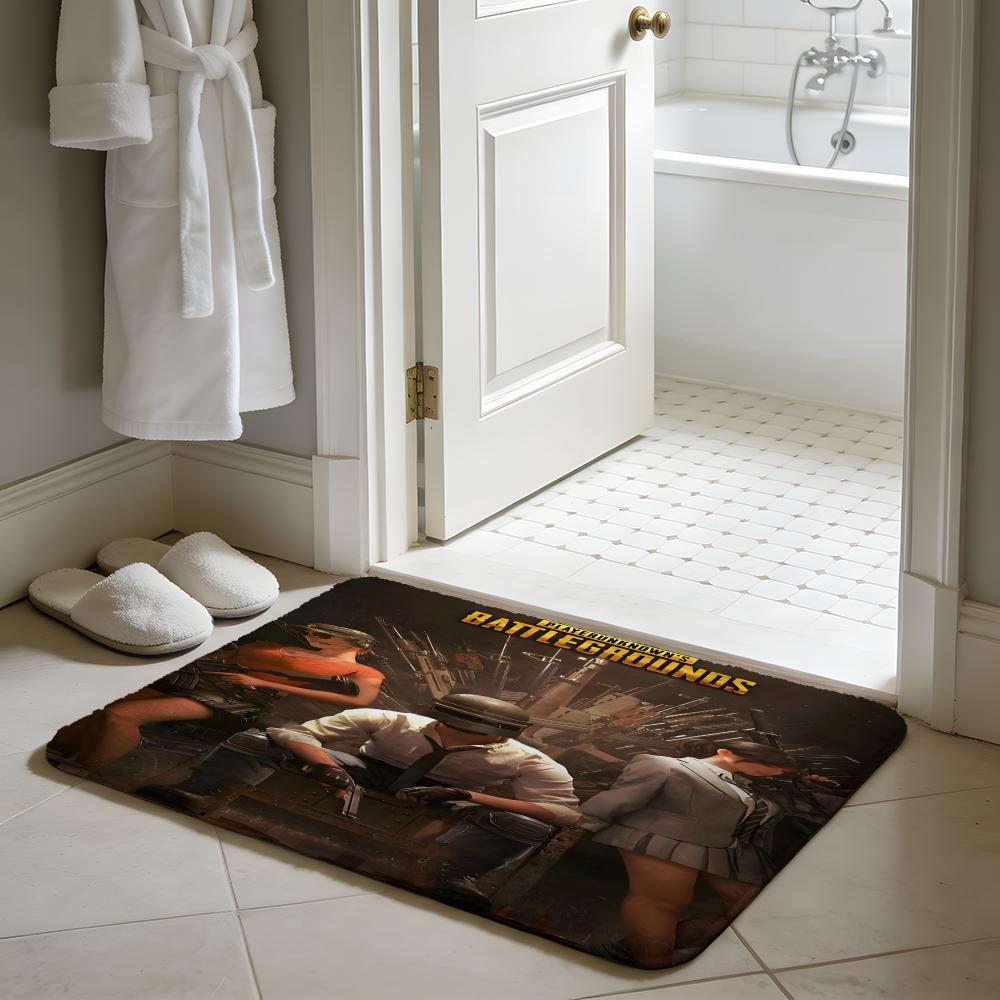 PPUBG Classic Movie Floor Mat Soft Flannel Absorbent Mat Non-Slip Rug Home Bedroom Bathroom
