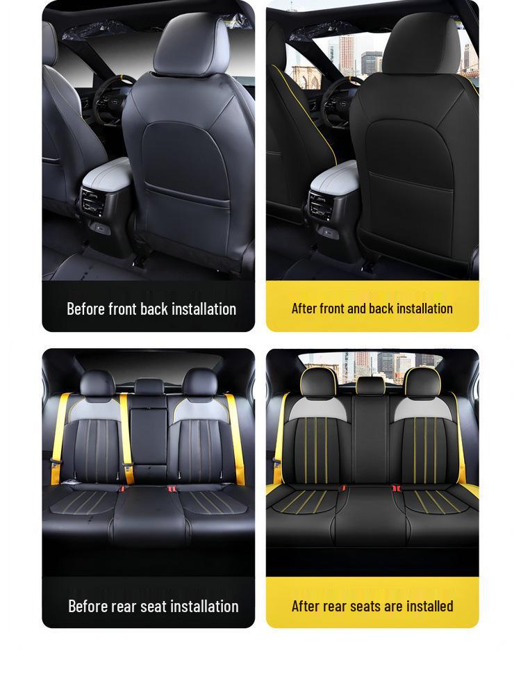 Shadow Leopard Perforated Leather Universal Seat Cushion for Five-Seater Cars
