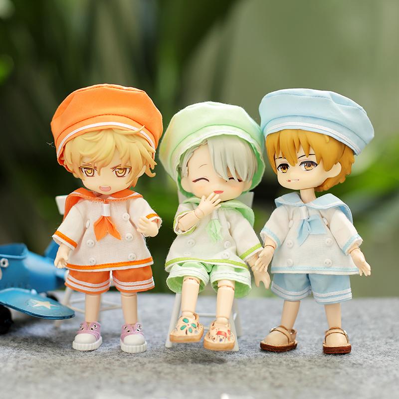 Ob11 Doll Sailor Clothes Uniform Set Doll Navy Suit Doll Hat Shirt Shorts For P9, 1/12 Bjd, Cu-Poche,Gsc, Molly Doll