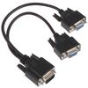 15Pin VGA Male To 2 Vga Svga Female Adapter Splitter Video Monitor Cable