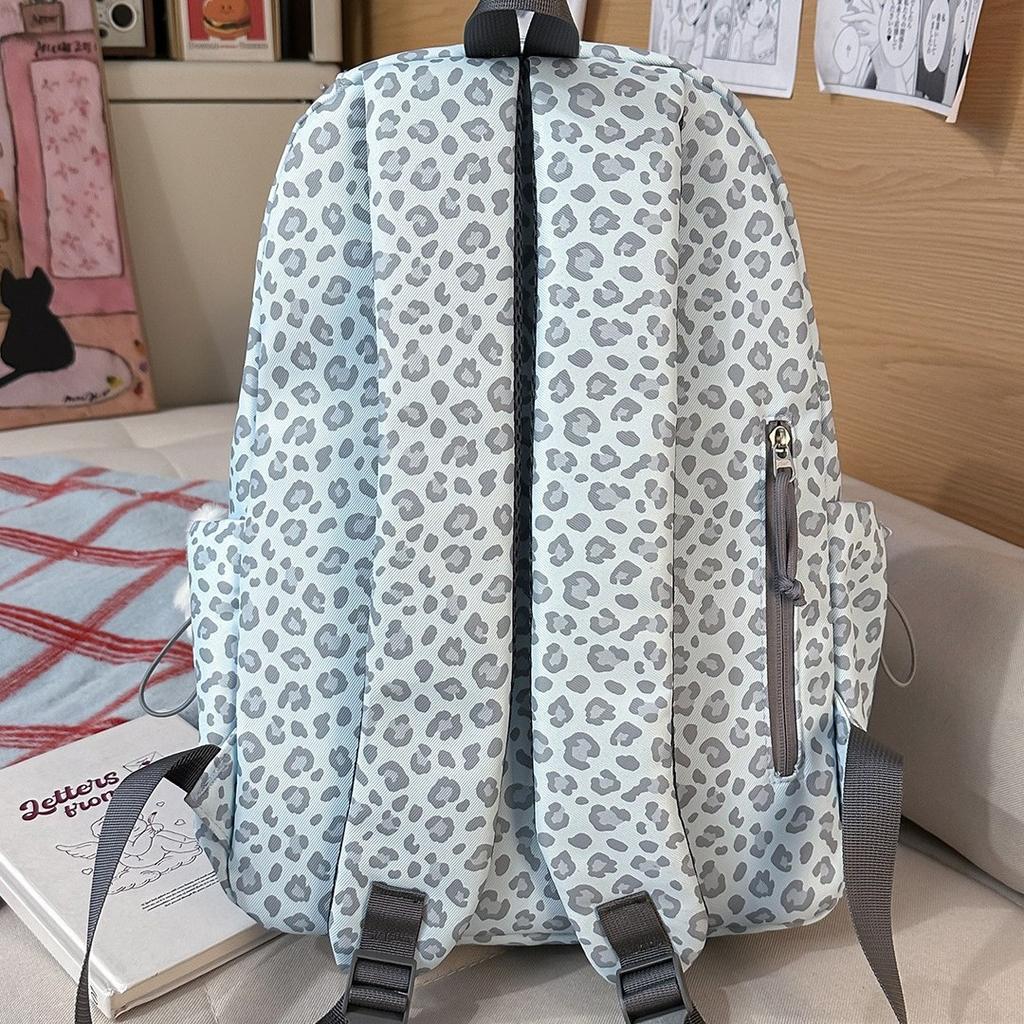 Schoolbag Korean Ins Lazy Wind Leopard Print Personality Spice Girl Travel Small Backpack High Value College Student Class Backpack Female