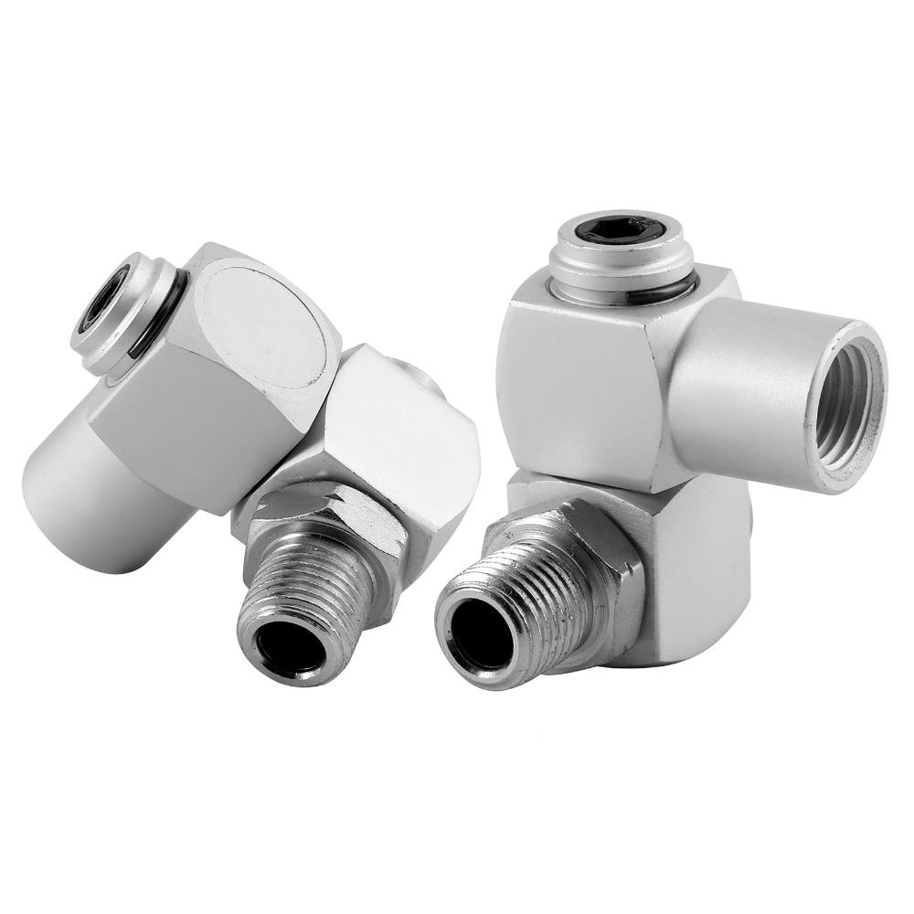 4Pcs 360 Degree Rotation Pneumatic Rotary Joint Aluminum Oxidation 4PCS Per Pack Universal Swivel Connector Natural Finish