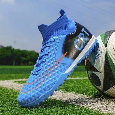 Scarpe da Calcio Professionali alla Moda Uomo High-top Pelle Leggere TF/FG Scarpe da Calcetto a Cinque Scarpe da Calcio per Bambini Bambini