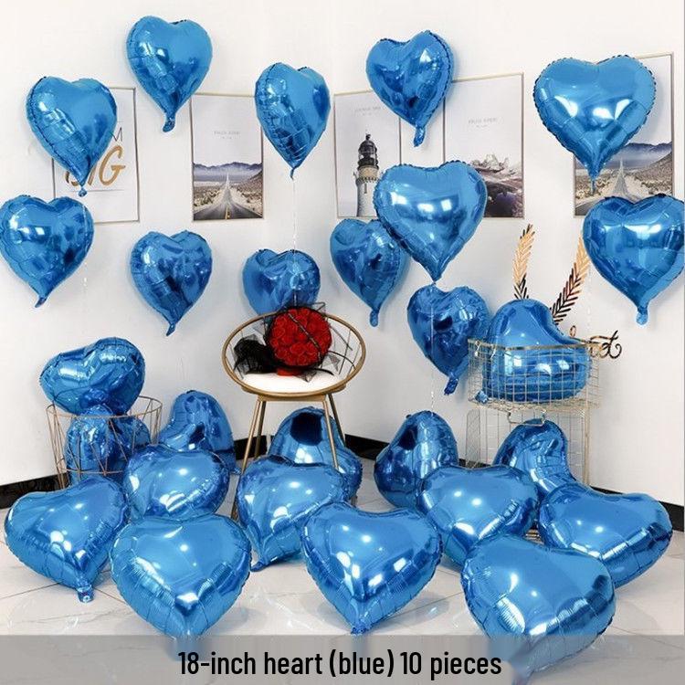 Qixi Valentine's Day Romantic Pink Heart & Star Balloons for Weddings & Birthdays