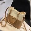 Large Capacity Contrast Color Bucket Bag for Women  New Spring Autumn  Crossbody Shoulder Bags Chic Commute Totes