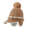 Two color Lace Plus Eeled Baseball Cap Sweet and Cute Fur Ball Cap Autumn and Winter Casual Cold Warm Hat