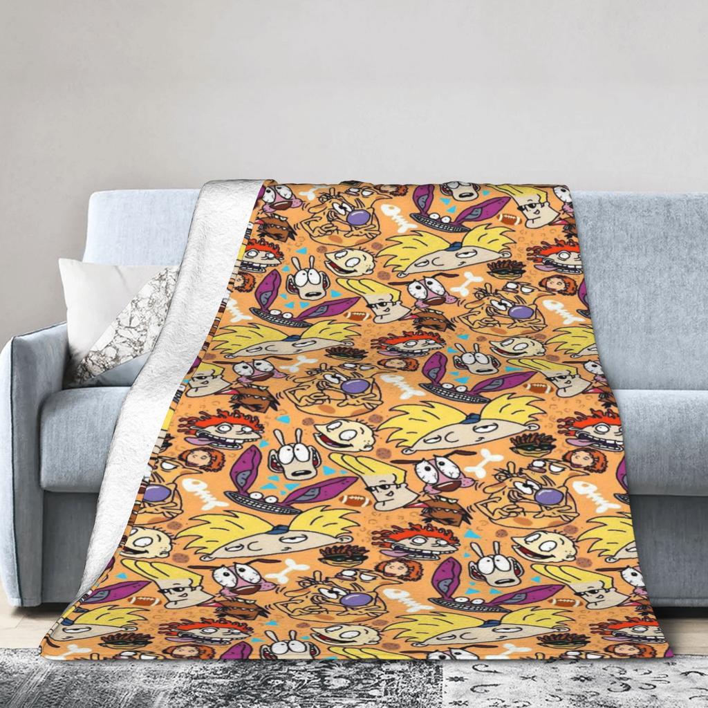 Rugrats Angelica Pickles Pattern Blanket Soft Fluffy Plush Throw Blanket For Living Room Camping Flannel Bedspread Bed Cover