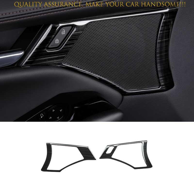 For Mazda 3 Axela 2019-2024 Black Titanium Inner Door Handle Horn Frame Trim 2PC