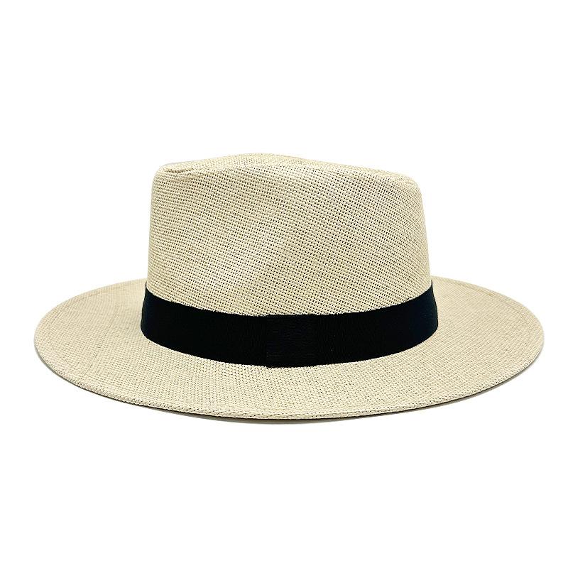Spring and Summer Vacation Beach Hat Female British Top Hat Sun Protection Wide Brim Beach Male Panama Couple Straw Hat