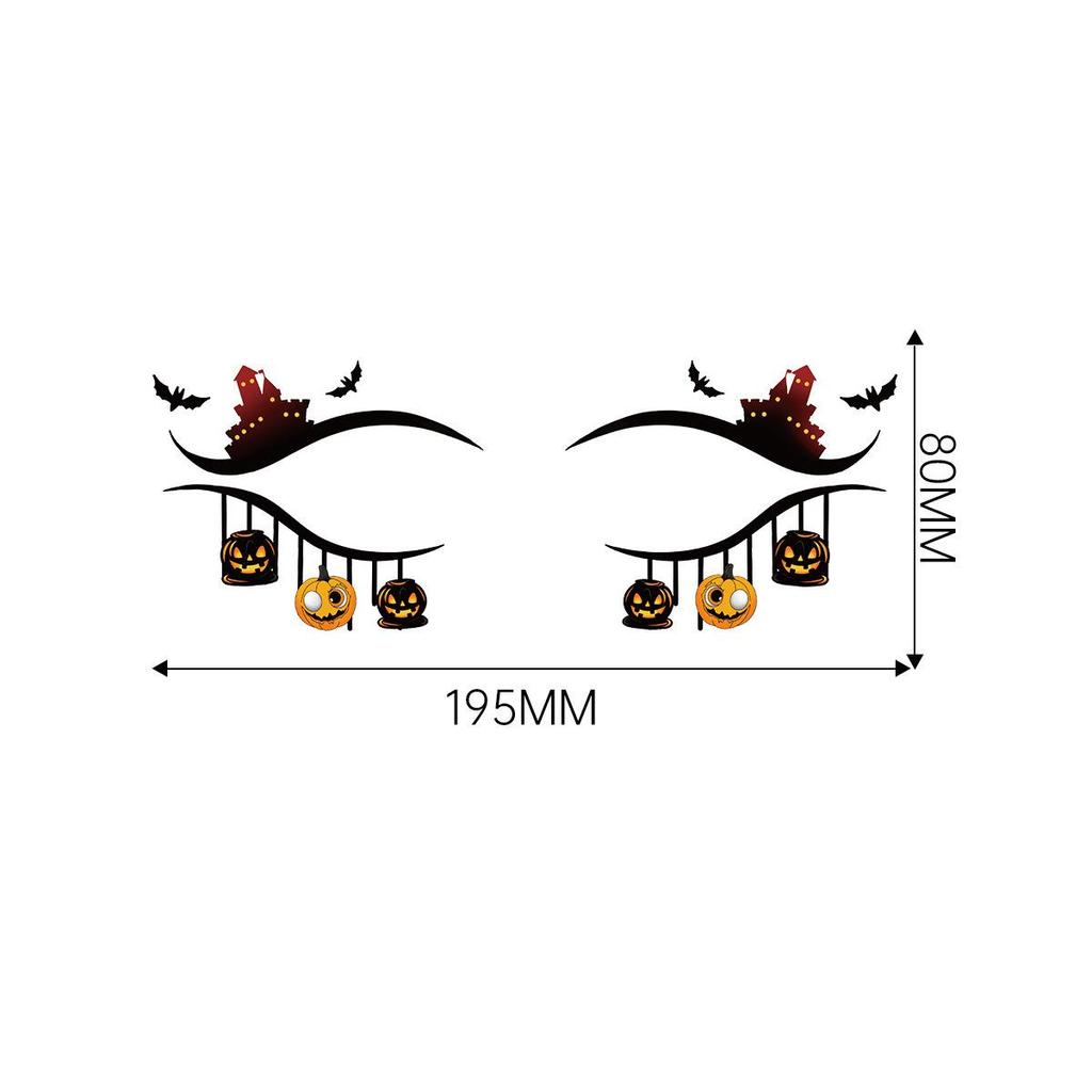 Scary Halloween Temporary Tattoo Stickers: Pumpkin, Spider Web & Eye Designs