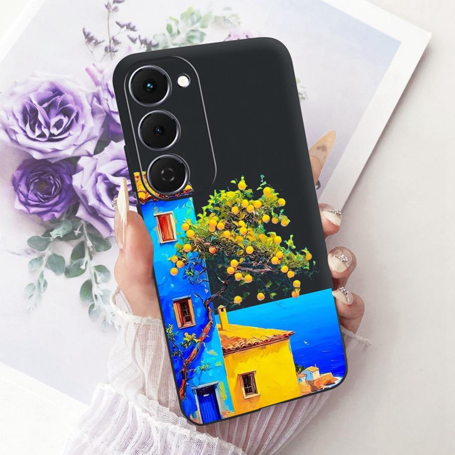 Case For Tecno Spark 40 Pro 40Pro+ 4G Cover Fashion Flower Phone Case Slim Black Silicone Soft Cover For Tecno Spark40 40C Shell