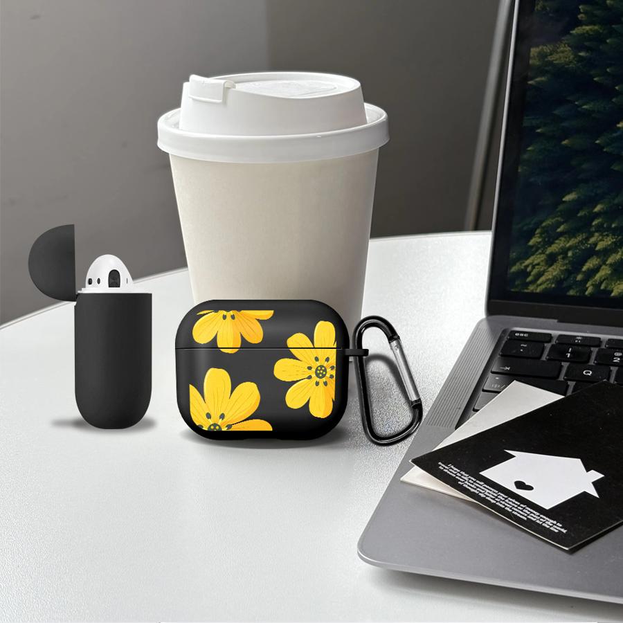Blue Yellow Flowers Case For Airpods Pro 1 2 4 3 Pro2 Pro3 Earphone Cases Cover