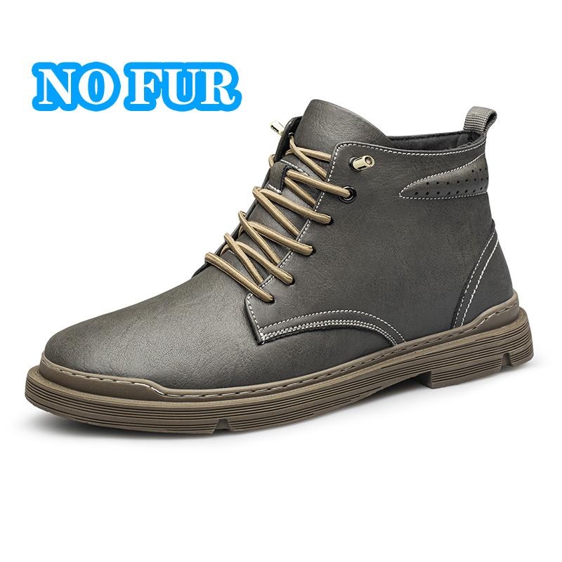 

Fashion Genuine Leather Men s High Top Shoes Classic Casual Motorcycle Boots British Style Mid-Calf Ankle Boots Thick Bottom Warm Shoes 37