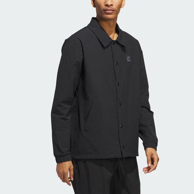 Adidas Adicross Coaches Jacket Letter Print Single-Breasted Long Sleeve Jacket Men Jacket Black IT8324