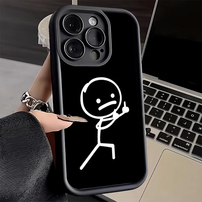 Phone Case for iPhone 17 Air 16E 15 16 Pro Max Funny Stickman Matchman Cover 14 Plus 13 12 Mini Soft Shell Silicone Fundas