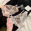 Damen Frühling und Herbst Sexy Leopardenmuster Spitze Dünner Gürtel Ausgehöhlt Bequemer Baumwollzwickel Hüftige Slips