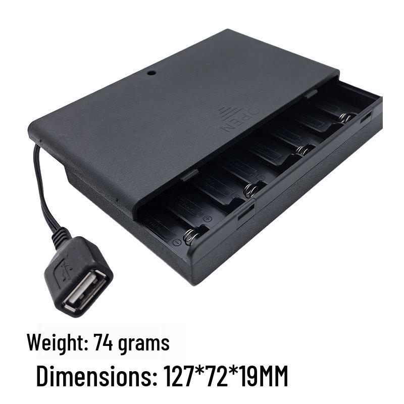 8-Section USB Female 12V Battery Box with Switchable Lid