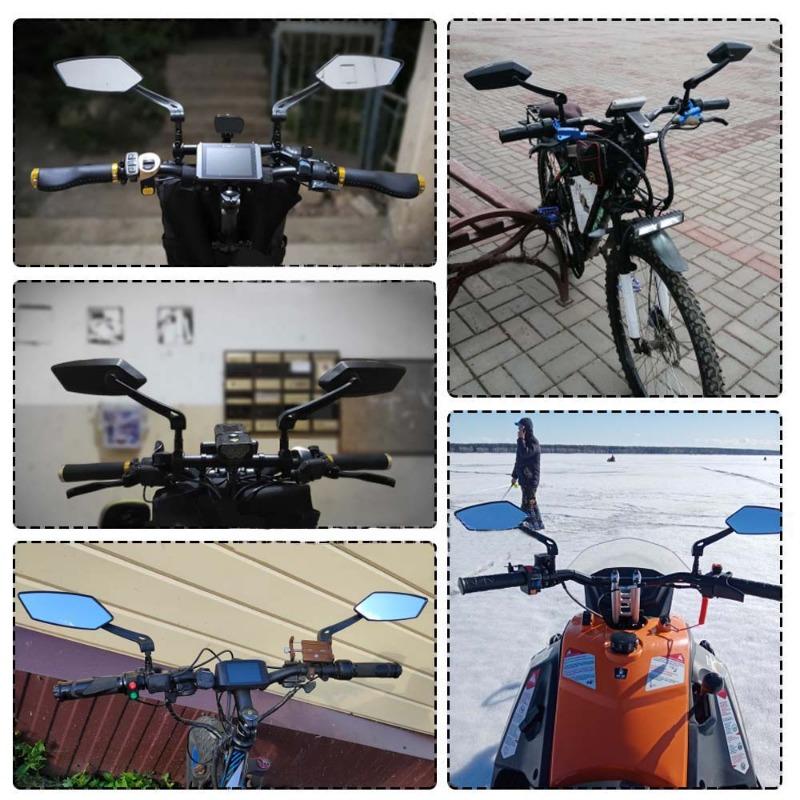 Bike Rear View Mirror Reflector Adjustable Rotatable Handlebar Mirror Clear Rearview Electric Scooter Cycling Bicycle Accessorie