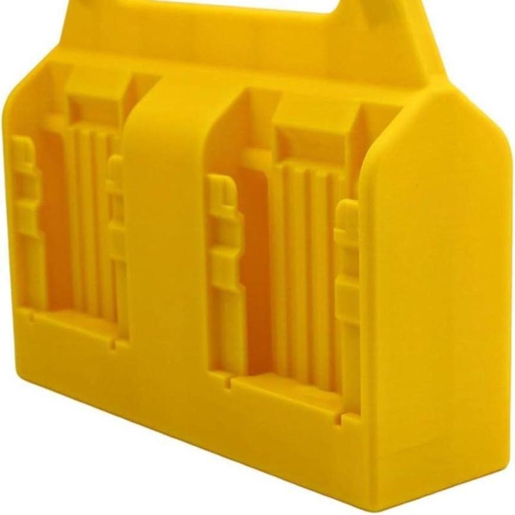 1pc Battery Storage Rack Four-Slot Capacity Yellow Multi-Purpose Portable Battery Holder Storage Box Space Saving Organizer