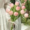 12pcs Tulips Artificial Flowers Faux Tulip Real Touch Tulip Fake Flowers Bouquets Arrangements for Mothers Day Spring Easter Wedding Home Table Decor