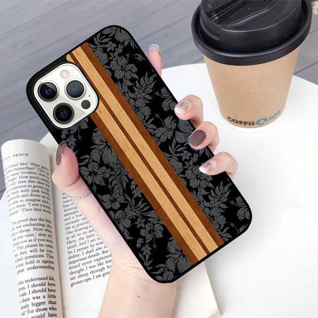 Hawaiian Faux Wood Surfboard Phone Case For For iPhone 17 Air 16 15 11 12 13 14 Pro Max 12 Max Plus coque
