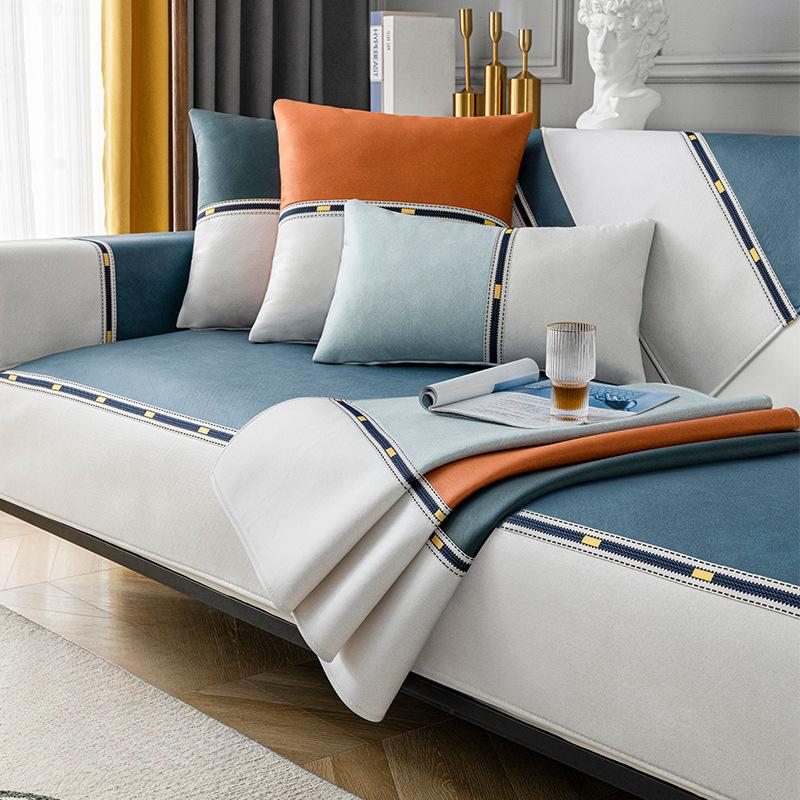 

Sofa Cushion Four Seasons Universal Non-Slip Leather Sofa Cover Simple Modern Waterproof Cushion Full Covered Cloth 70*120