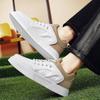 Men's Sport Shoes White Leather Sneakers Men Summer Casual Vulcanized Shoes Male Sneakers Black Skateboard Shoes Flat Sole