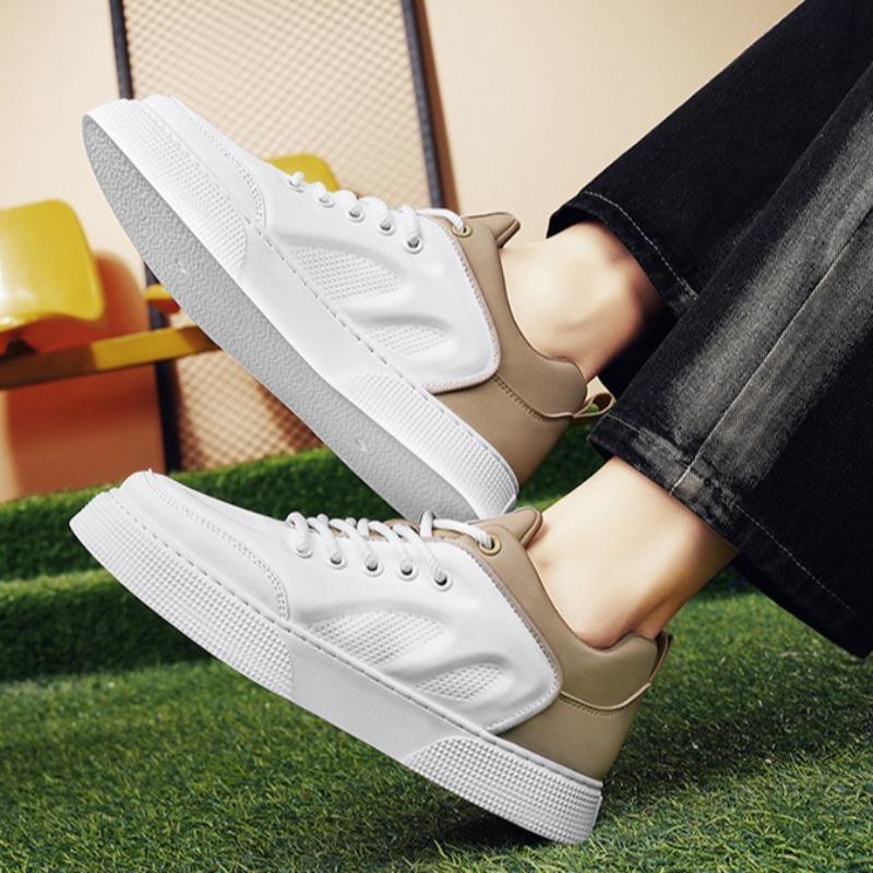 Men's Sport Shoes White Leather Sneakers Men Summer Casual Vulcanized Shoes Male Sneakers Black Skateboard Shoes Flat Sole