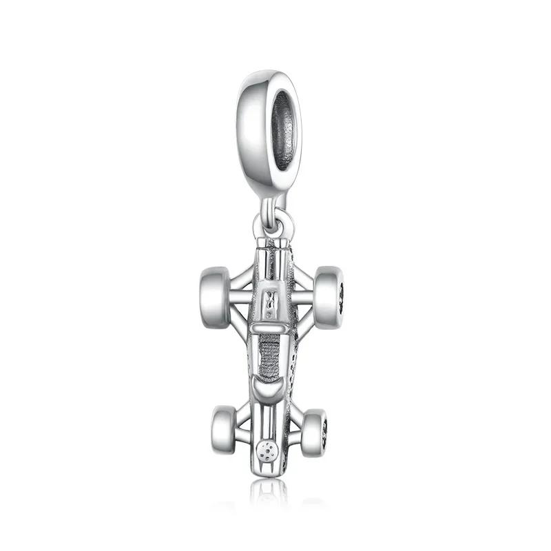 925 Silver Pan Charm Bracelet DIY Fit Original Race Car Dirt Bike Motorbike Scooter Bead For Women Berloque Jewelry Making
