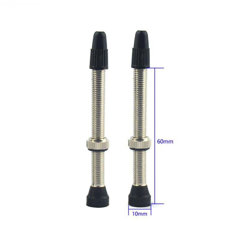 2Pcs 40/60Mm Brass  Alloy Stem Bicycle F/V Presta Tubeless Tire Valve Road Bike