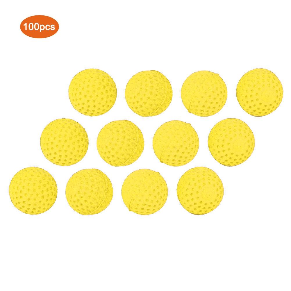 100PCS Pack Universal EVA Soft Round Refilled Bullets Ball for Rival Toy Gun (Yellow)