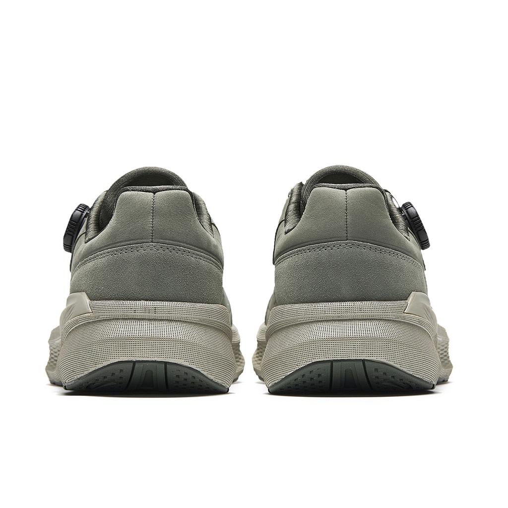 Anta Genuine Leather Knob Button Trend Training Shoes Men Sneakers Mud-Green Graphite-Gray 912547703-4